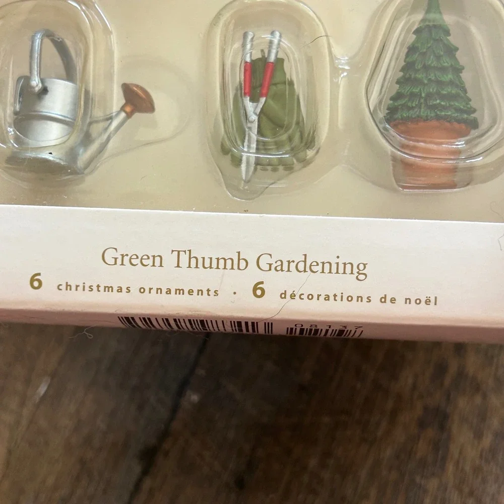 Hallmark Keepsake Green Thumb Gardening 6 Miniature Ornaments Metal 2007 QXM8137